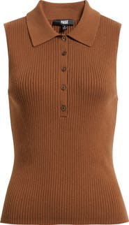 PAIGE Vesta Rib Sleeveless Polo