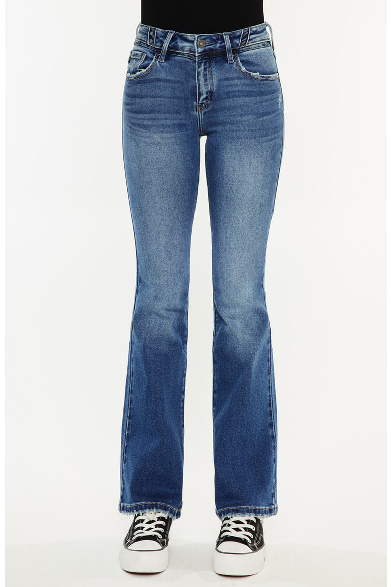 Marline Mid Rise Flare Jeans, Main, color, Dark Wash