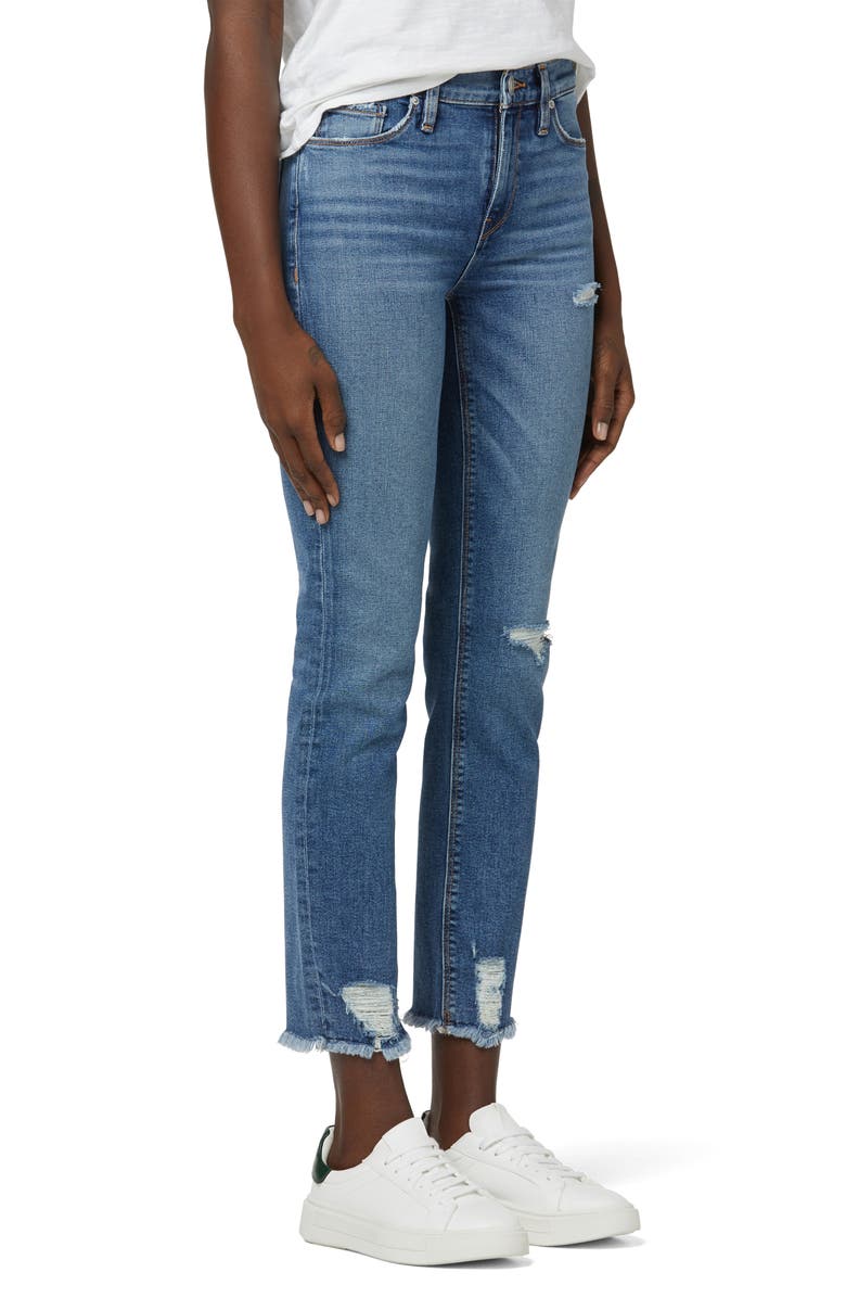 Hudson Jeans Nico Distressed Crop Straight Leg Jeans, Alternate, color, Seaglass