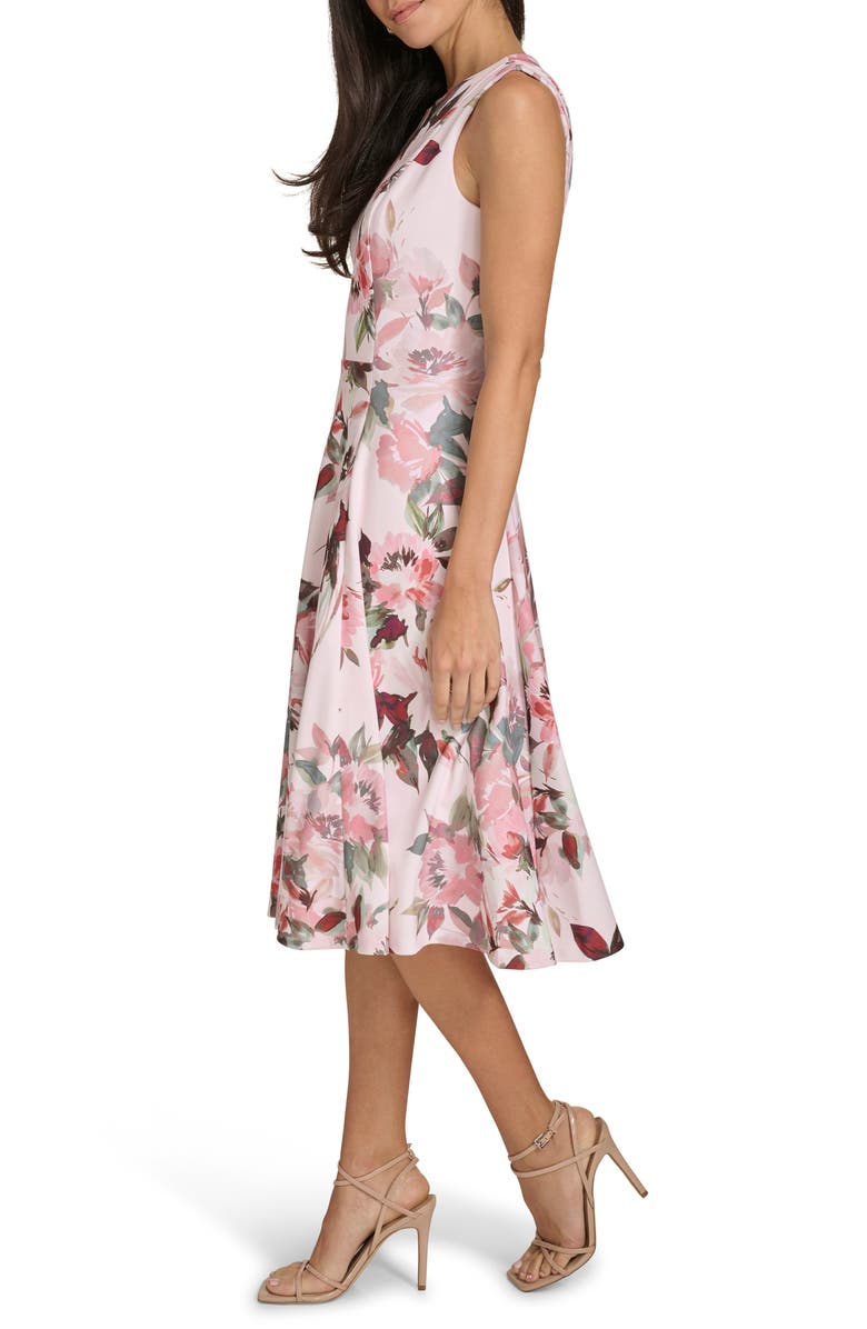 Calvin Klein Floral Sleeveless Fit & Flare Midi Dress, Alternate, color, 