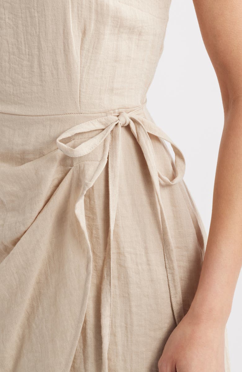 Sam Edelman Sleeveless Faux Wrap Minidress, Alternate, color, Natural