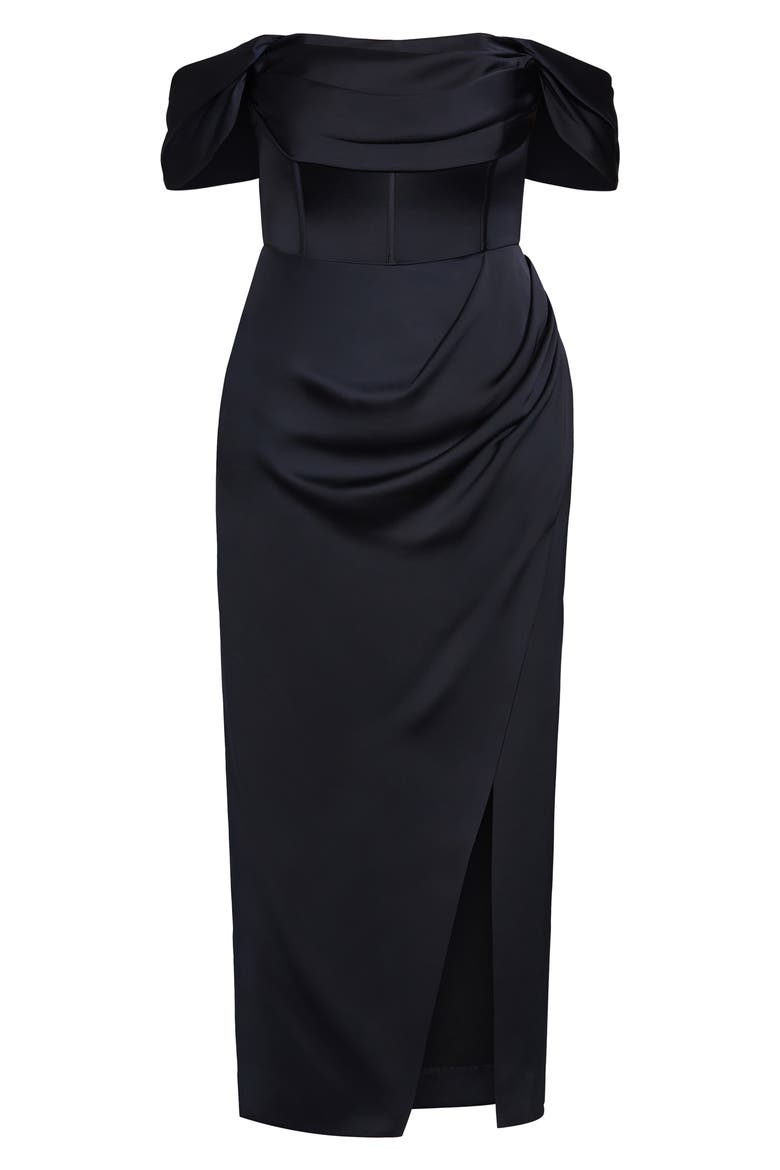 Forbidden Love Off the Shoulder Dress, Alternate, color, NAVY