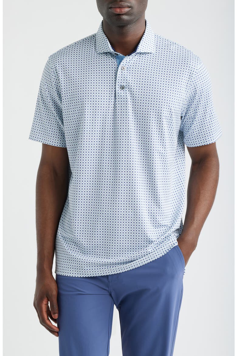 Ironwood Microprint Performance Golf Polo, Main, color, ARCTIC