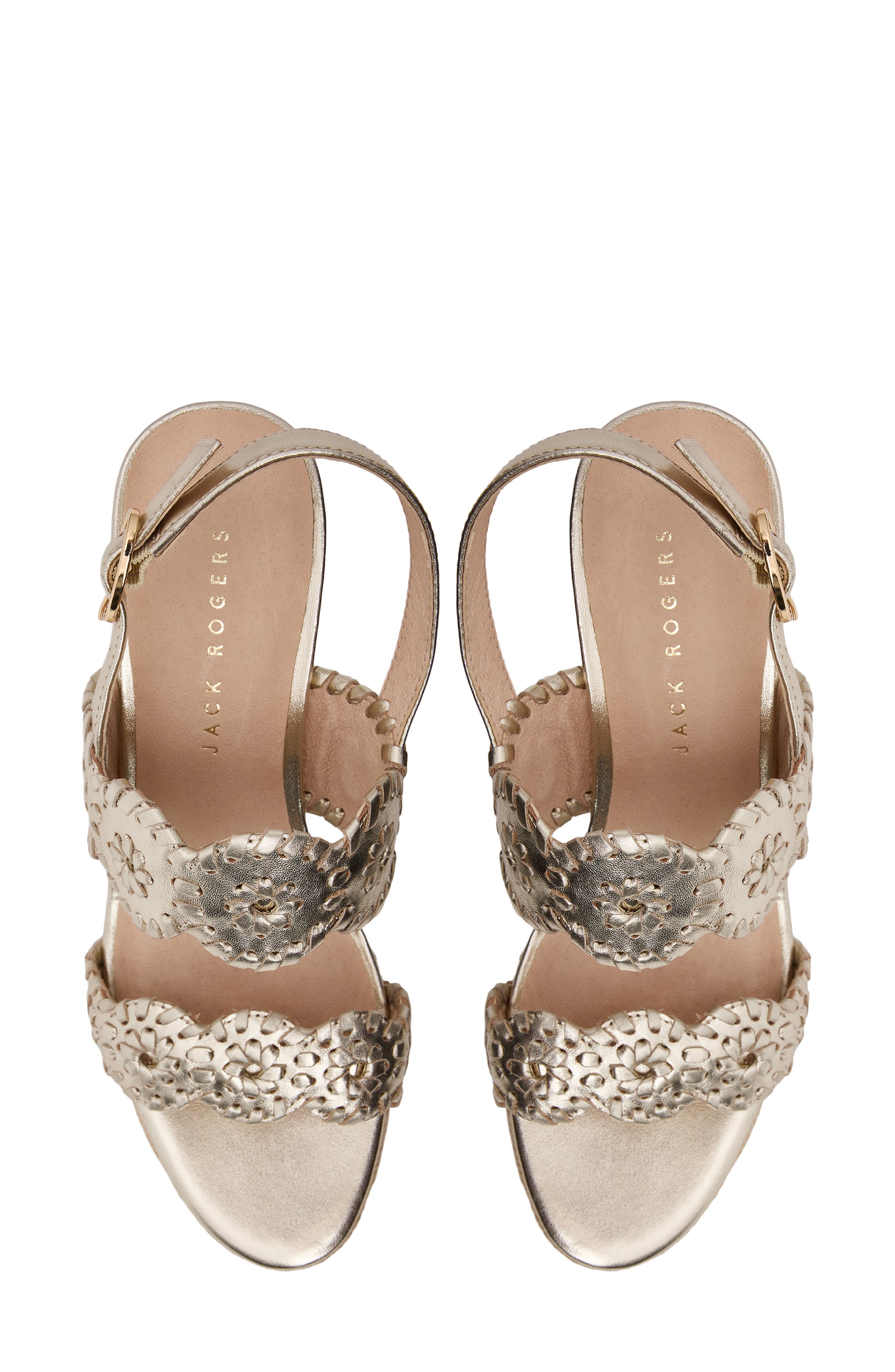 Jack Rogers Laurin Platform Wedge Sandal, Alternate, color, Platinum