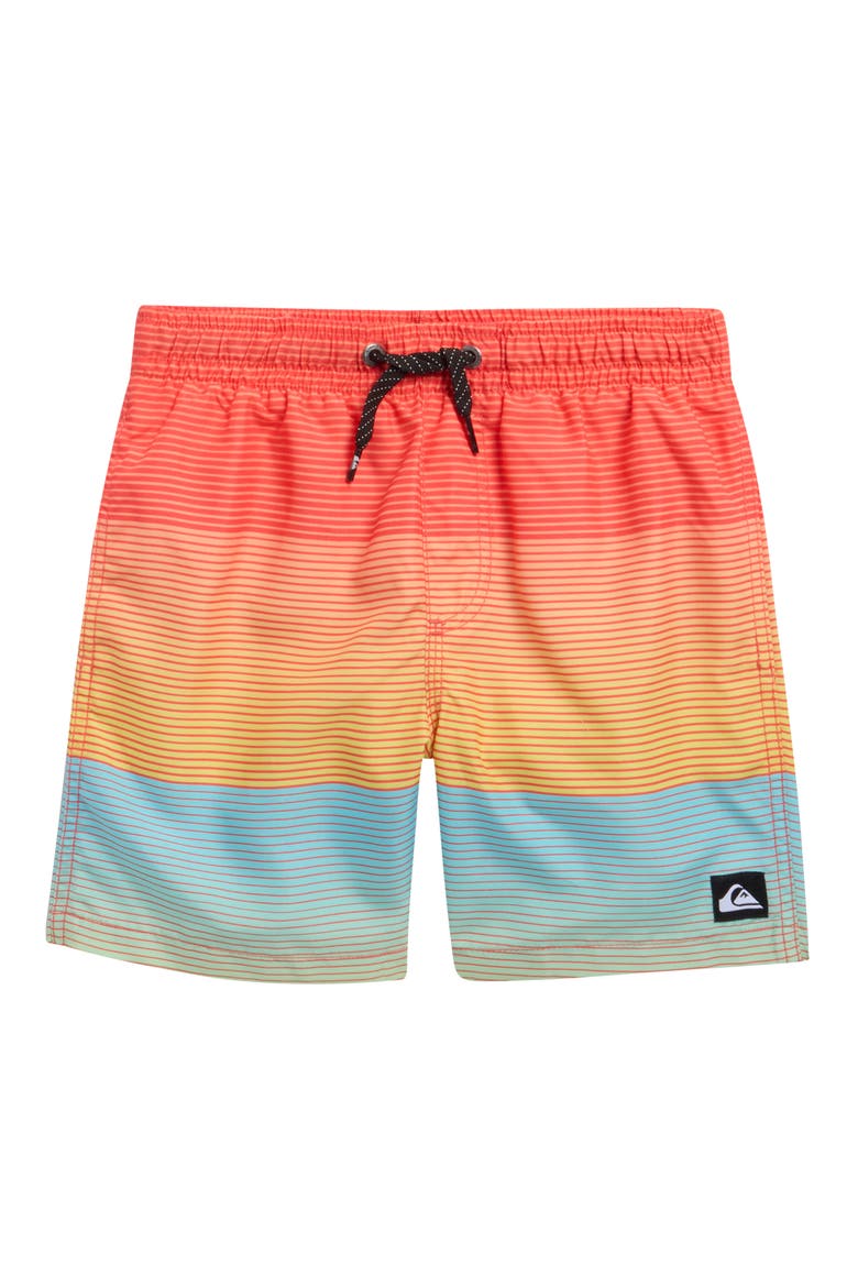 Everyday Mix Stripe Board Shorts, Main, color, FIERY CORAL