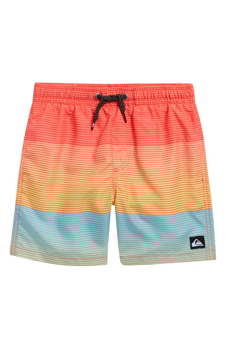 Quiksilver Everyday Mix Stripe Board Shorts, Main, color, Fiery Coral