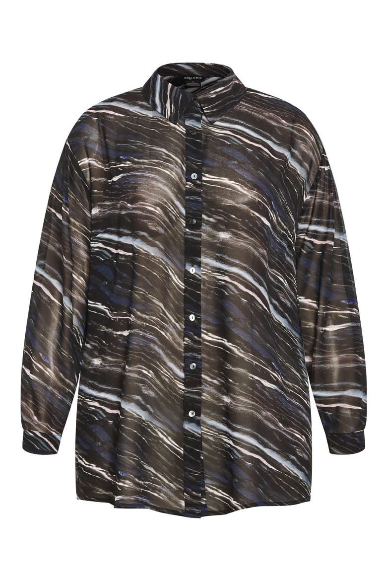 Sally Sheer Button-Up Shirt, Alternate, color, MARBLE
