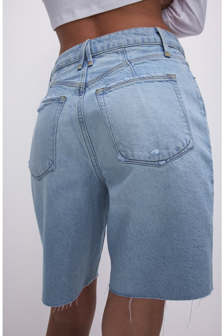 90s Good High Waist Denim Bermuda Shorts, Alternate, color, INDIGO473