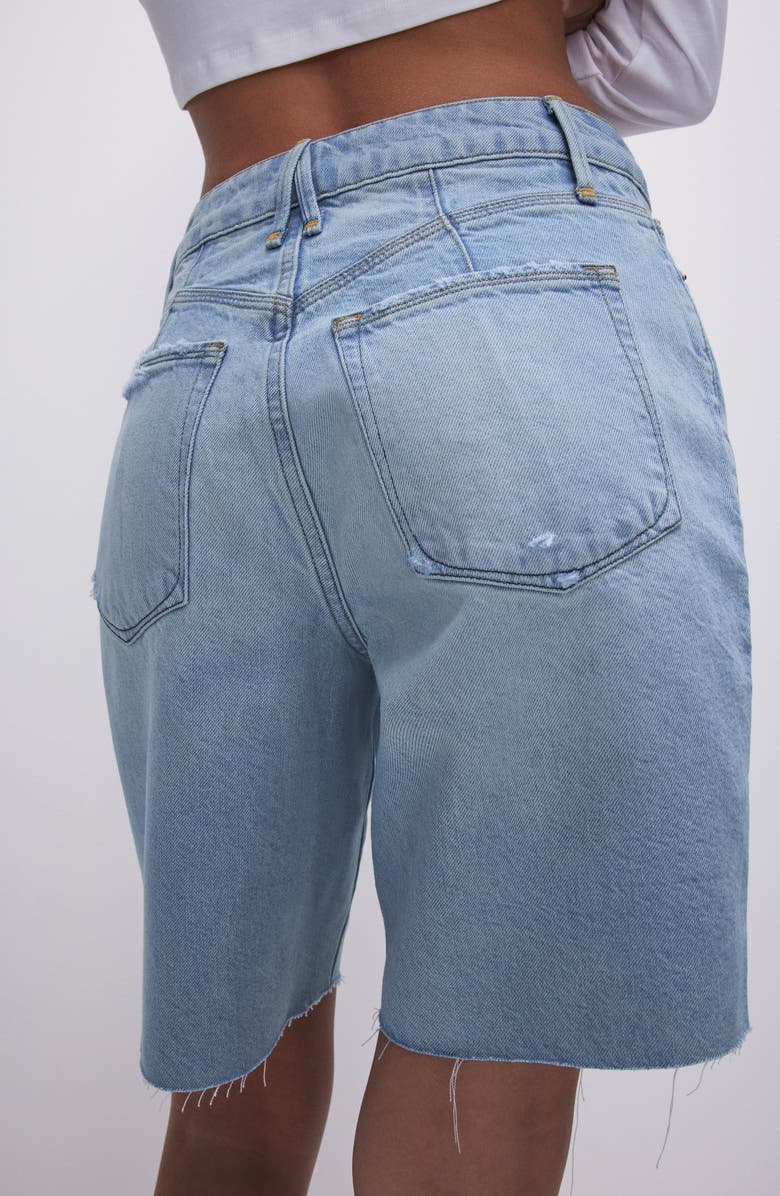 Good American 90s Good High Waist Denim Bermuda Shorts, Alternate, color,