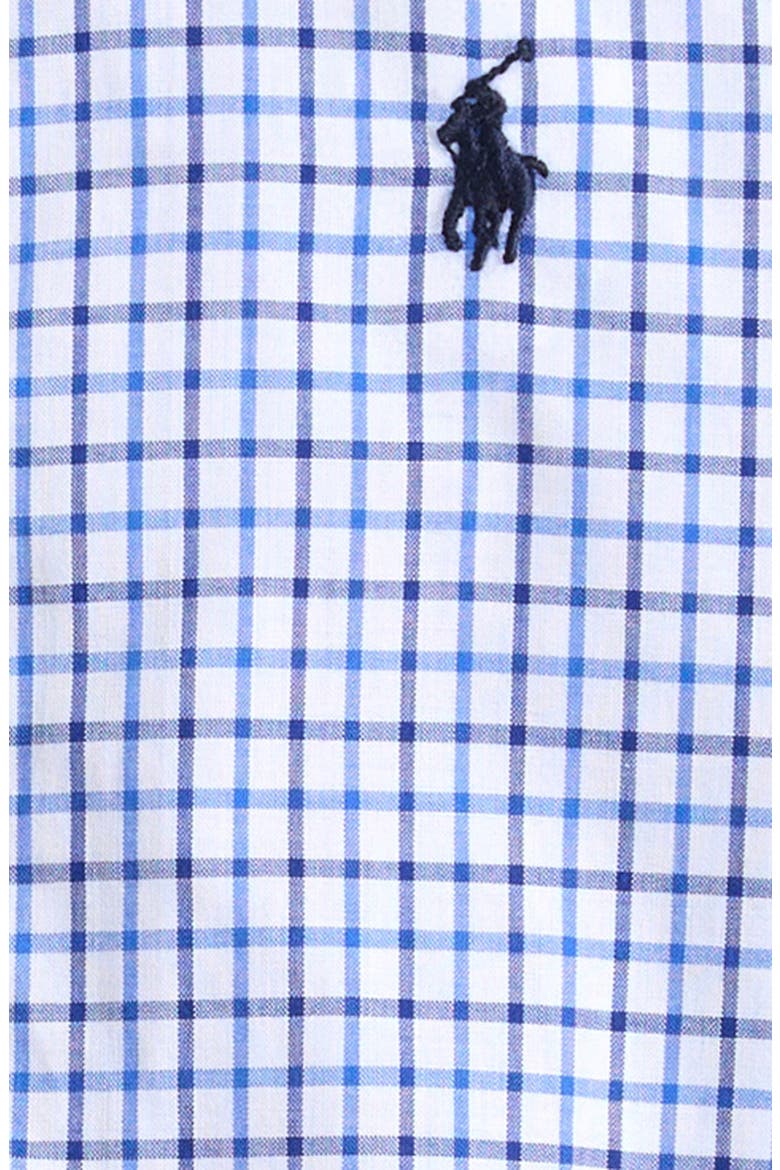 Stretch Poplin Button-Down Shirt, Alternate, color, BLUE MULTI - TATTERSALL