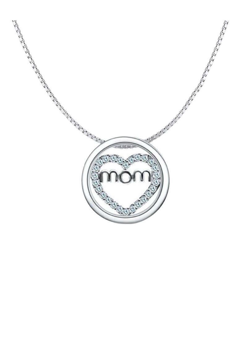 Mom Necklace Heart Circle Of Love Silver Finished Necklace, Main, color, Silver