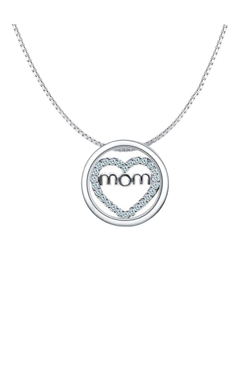 Hollywood Sensation Mom Necklace Heart Circle Of Love Silver Finished Necklace, Main, color, Silver