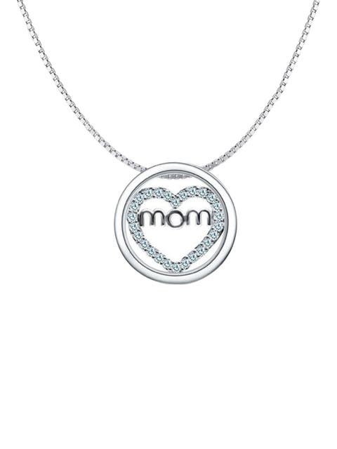 Mom Necklace Heart Circle Of Love Silver Finished Necklace