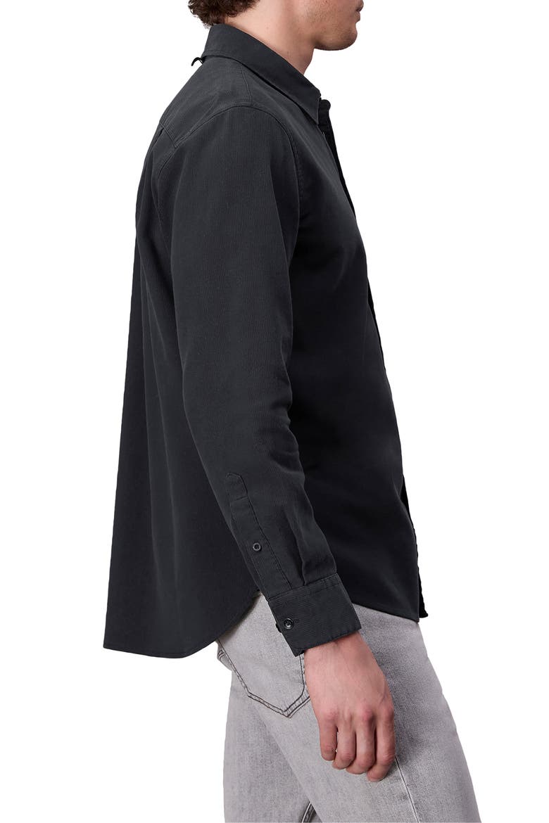 Finch Corduroy Button-Up Shirt, Alternate, color, BLACK