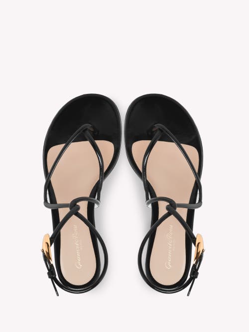 Gianvito Rossi Mamba Leather Flat Sandals In Black
