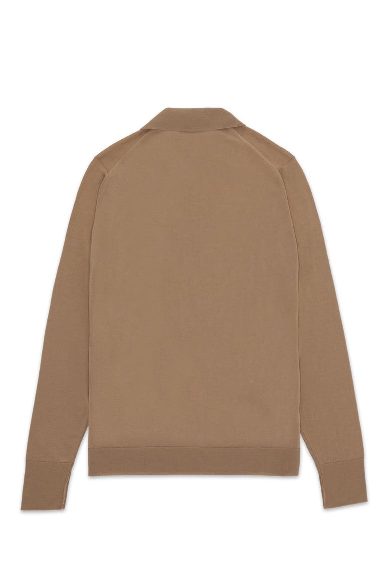 Dorset Long Sleeve Polo Shirt, Alternate, color, Camel