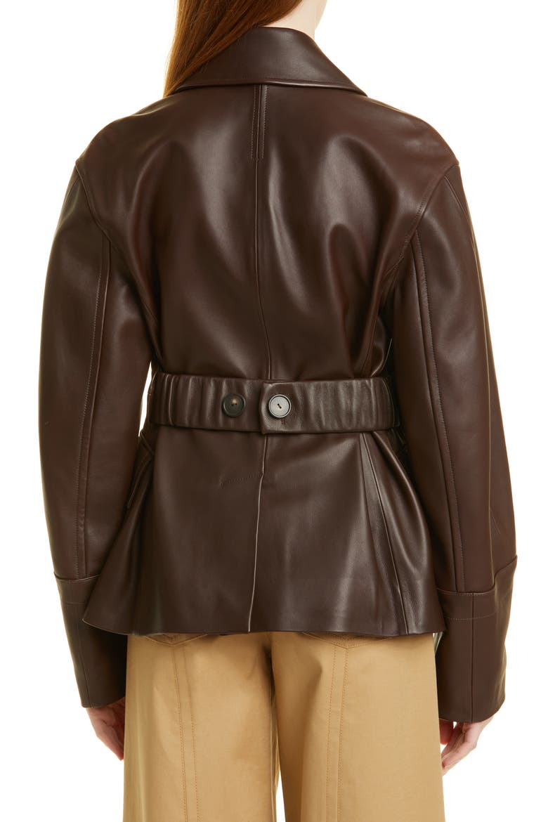 Leather Safari Jacket, Alternate, color, BLACK TRUFFLE