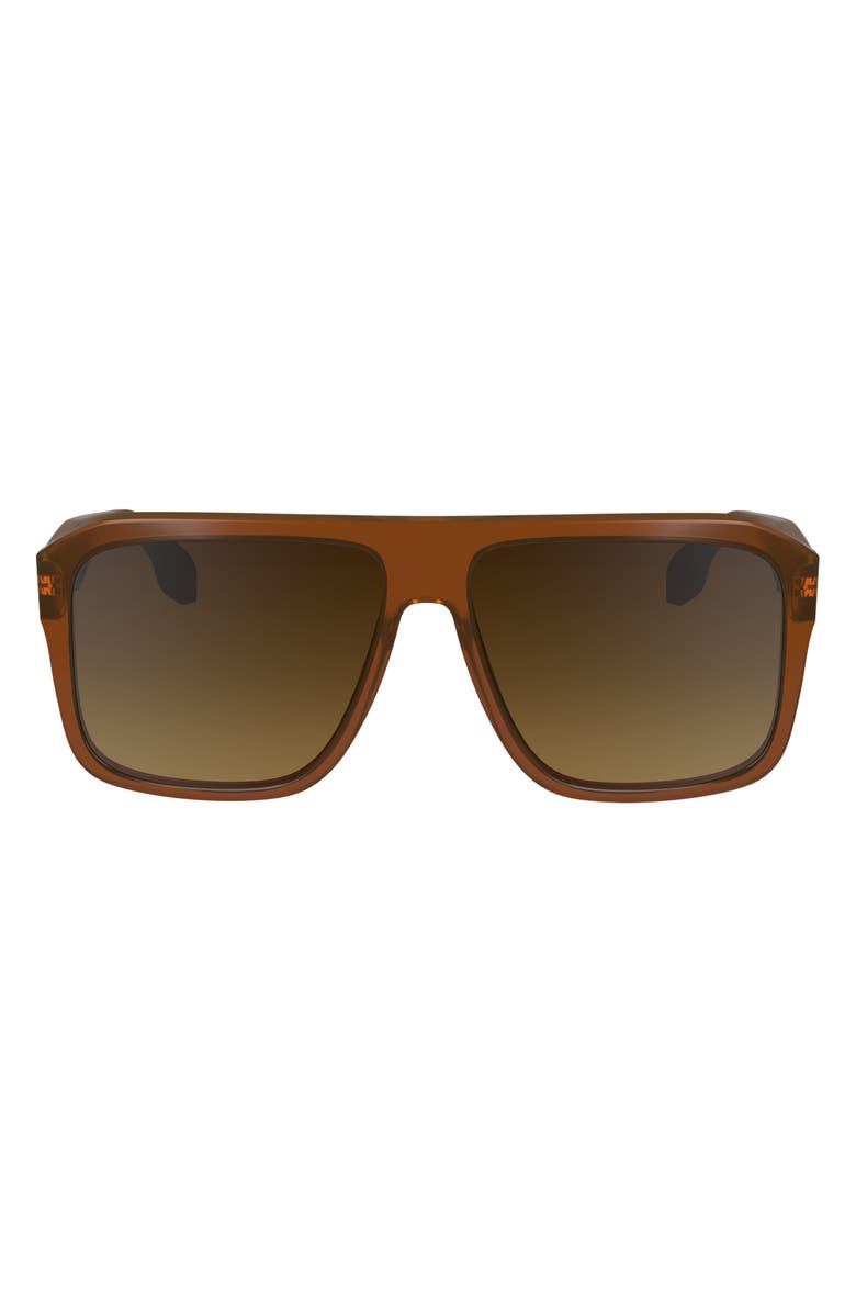 Victoria Beckham 59mm Chain Navigator Sunglasses, Main, color, Caramel