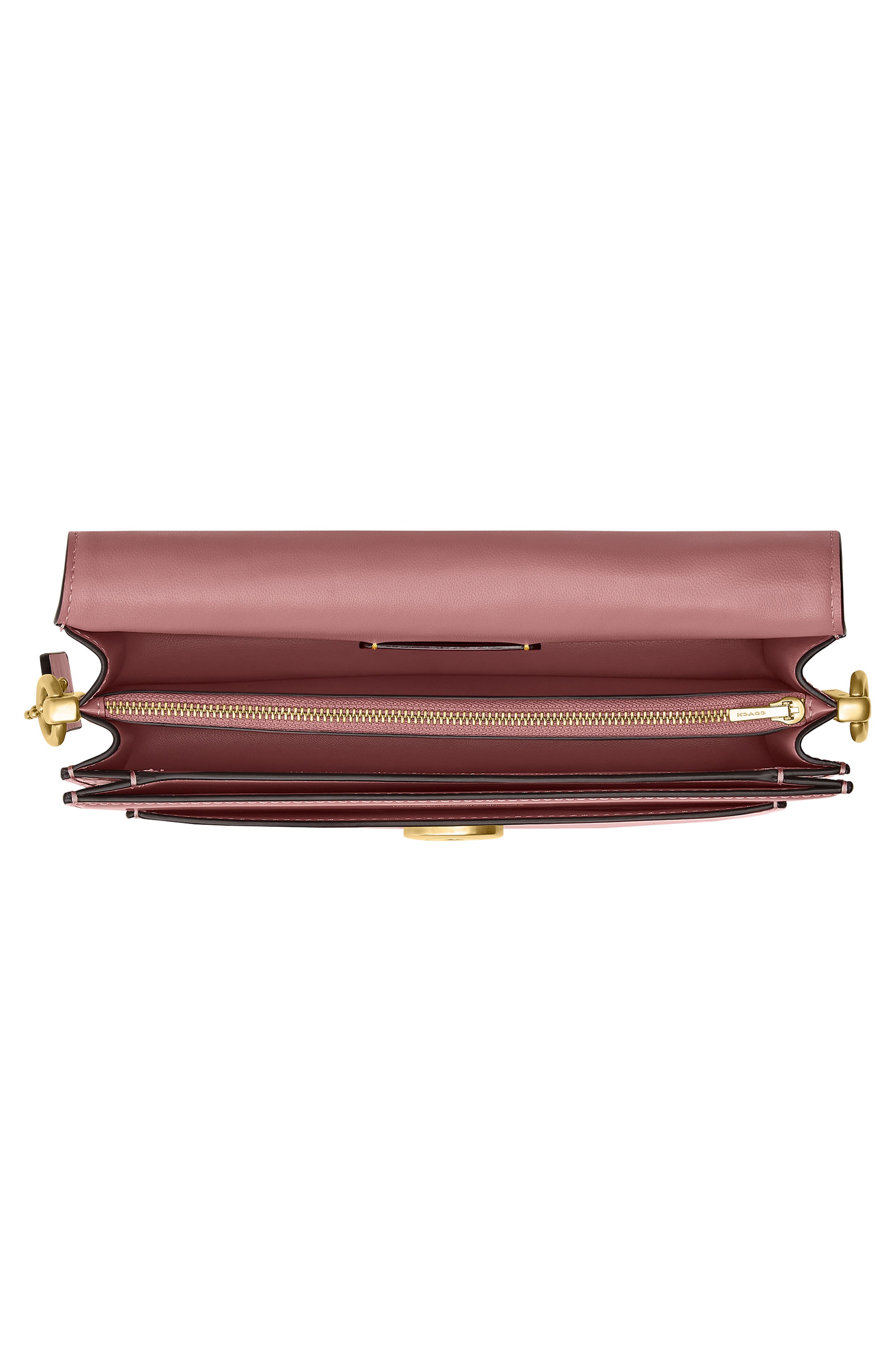 COACH Tabby Spazzolato Leather Shoulder Bag, Alternate, color, Peony