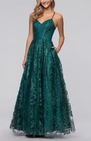 Blondie Nites Glitter Corset Sleeveless Gown