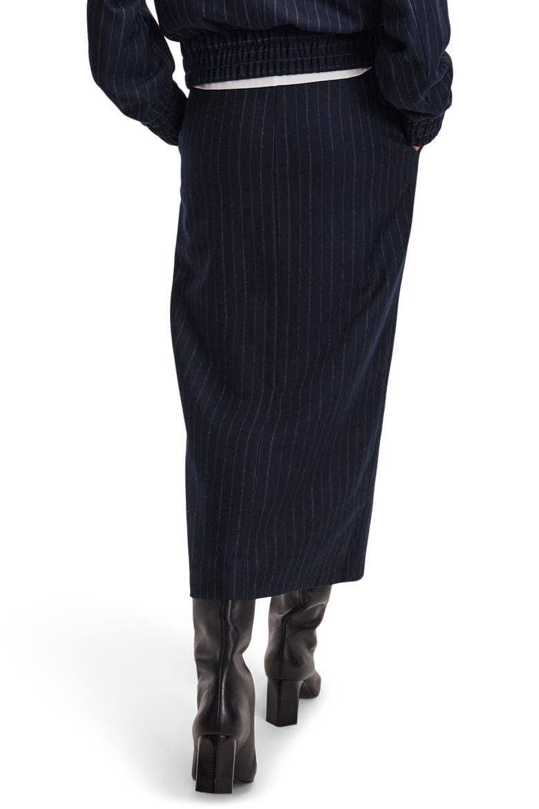 Bessie Wool Blend Pinstripe Midi Skirt, Alternate, color, NAVY MULTI