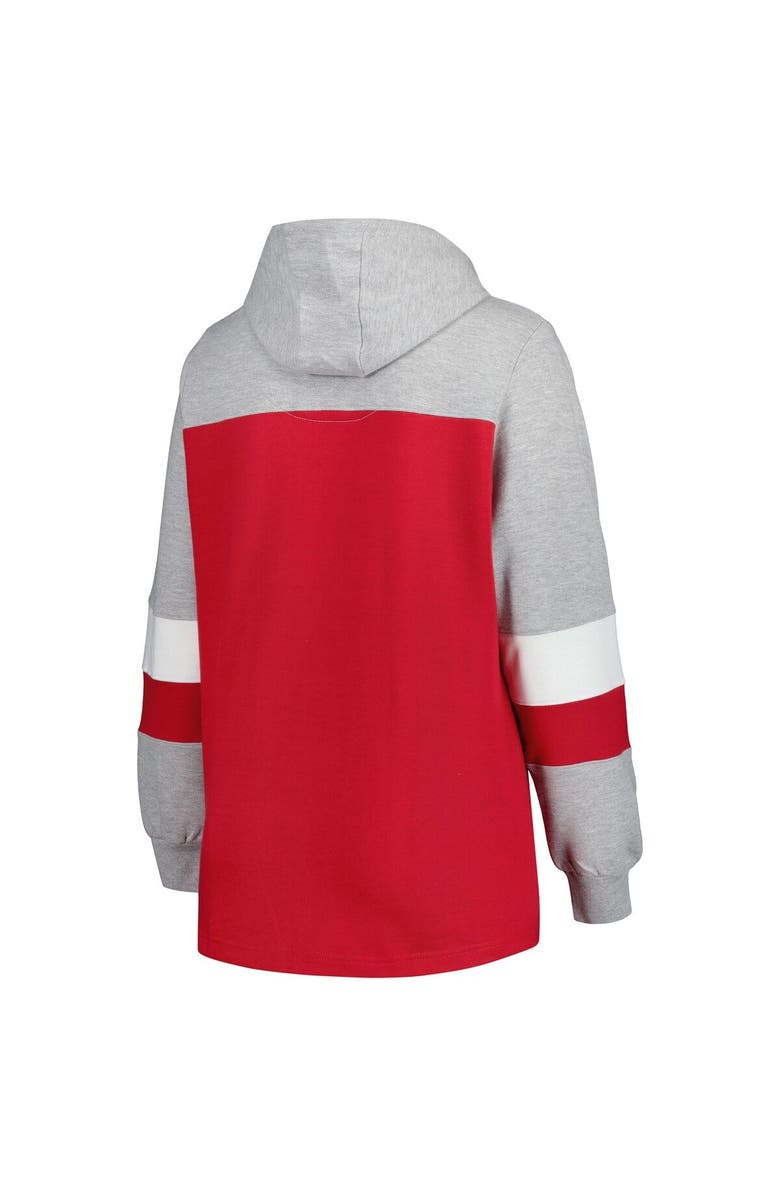 PROFILE Women's Crimson Alabama Crimson Tide Plus Size Color-Block Pullover Hoodie, Alternate, color, Crimson