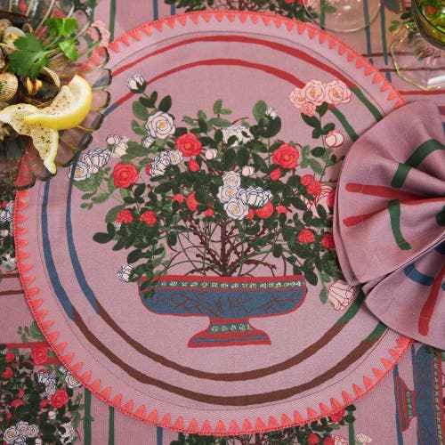 Sophie Williamson Design La Vie En Rose Set-of-six Cotton Placemats In Multi