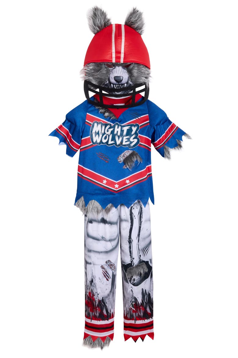 Mighty Wolves Footballer Costume for Boys, Alternate, color, Blue