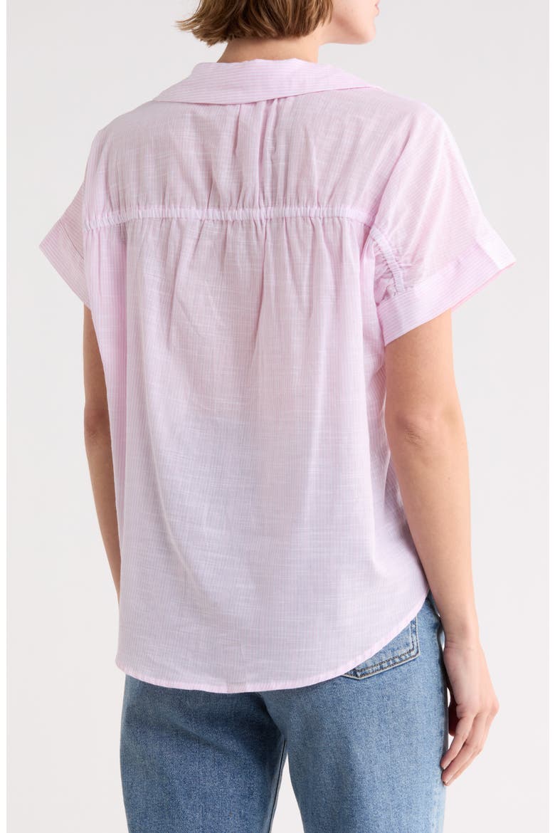The Ruched Button-Up Shirt, Alternate, color, FRENCH ROSE
