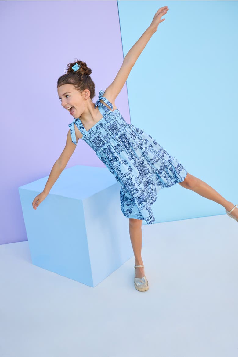 Kids' Wide Strap Lucy Dress, Alternate, color, Boho Blue