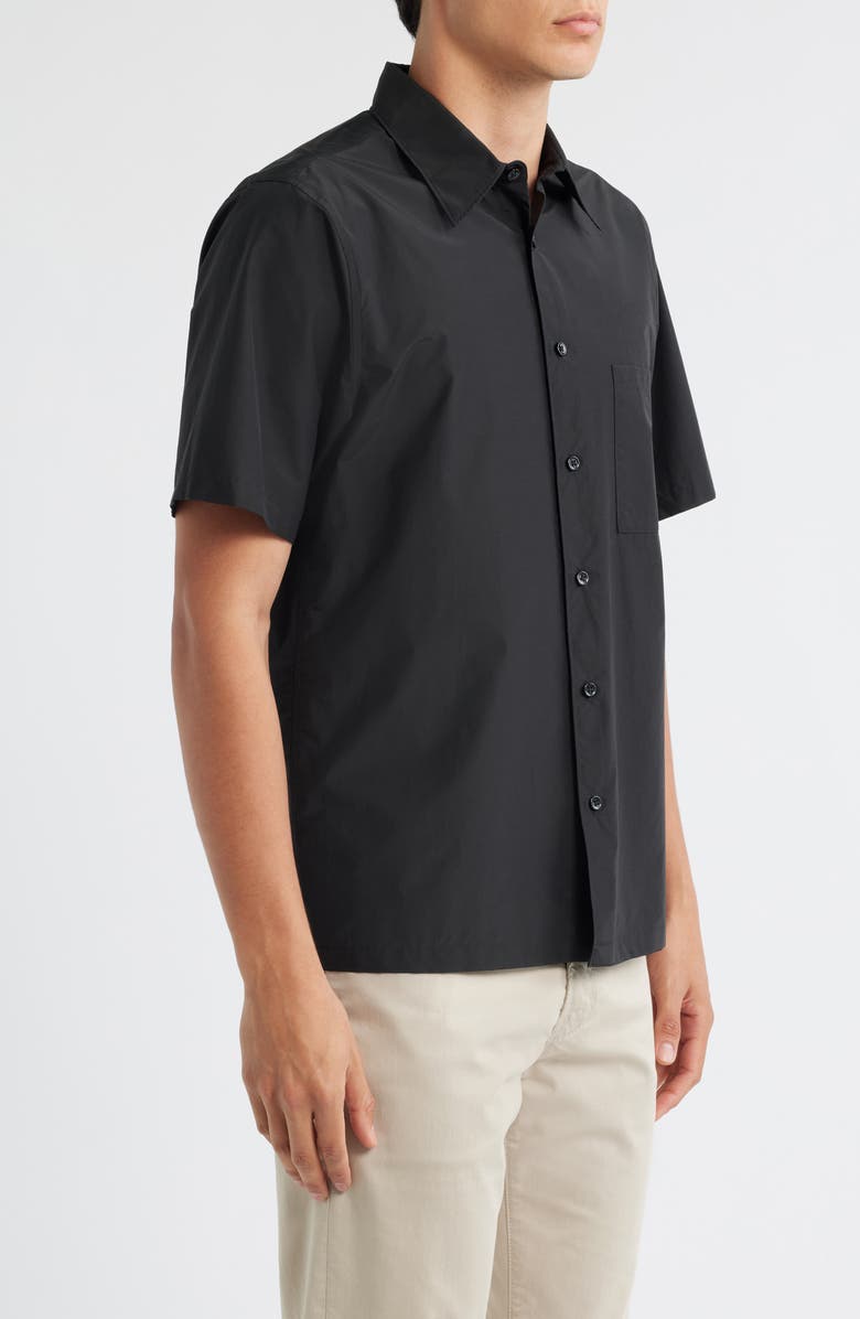 Theory Noll Soft Lawn Short Sleeve Button-Up Shirt, Alternate, color, Black