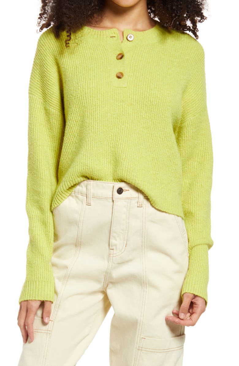BP. Ribbed Sweater Henley, Main, color,
