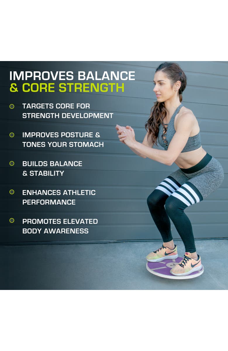 ProsourceFit Wooden Balance Board, Alternate, color, Purple