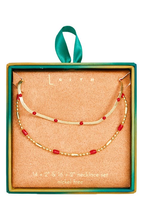 2-Pack Assorted Enamel & Chain Necklaces