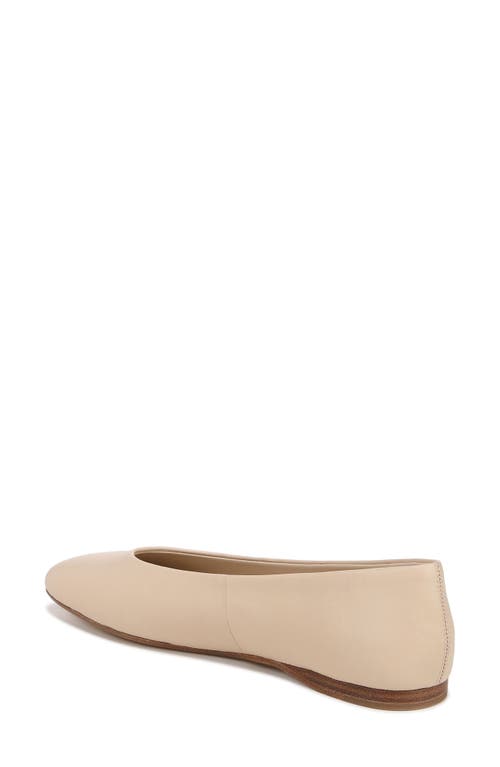 Vince Leah Leather Square-toe Ballerina Flats In Birch Sand