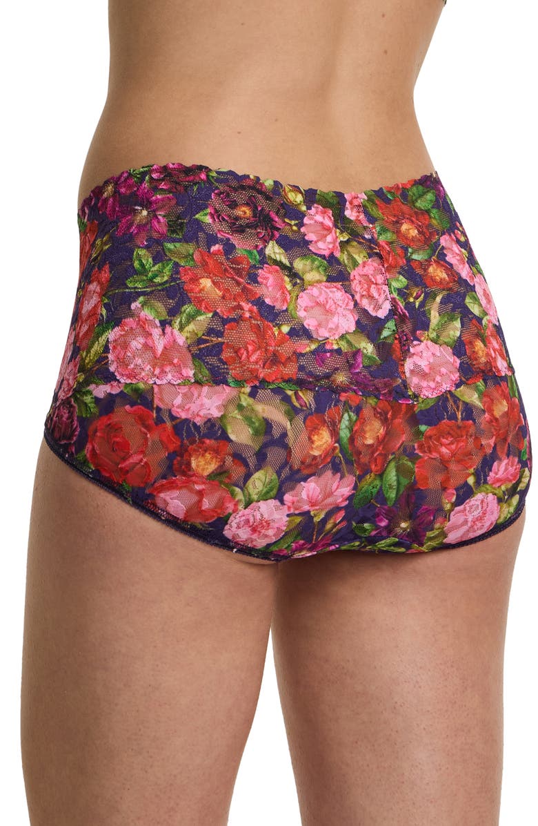 Hanky Panky Floral Retro Lace Vikini, Alternate, color, Winters Tale Navy