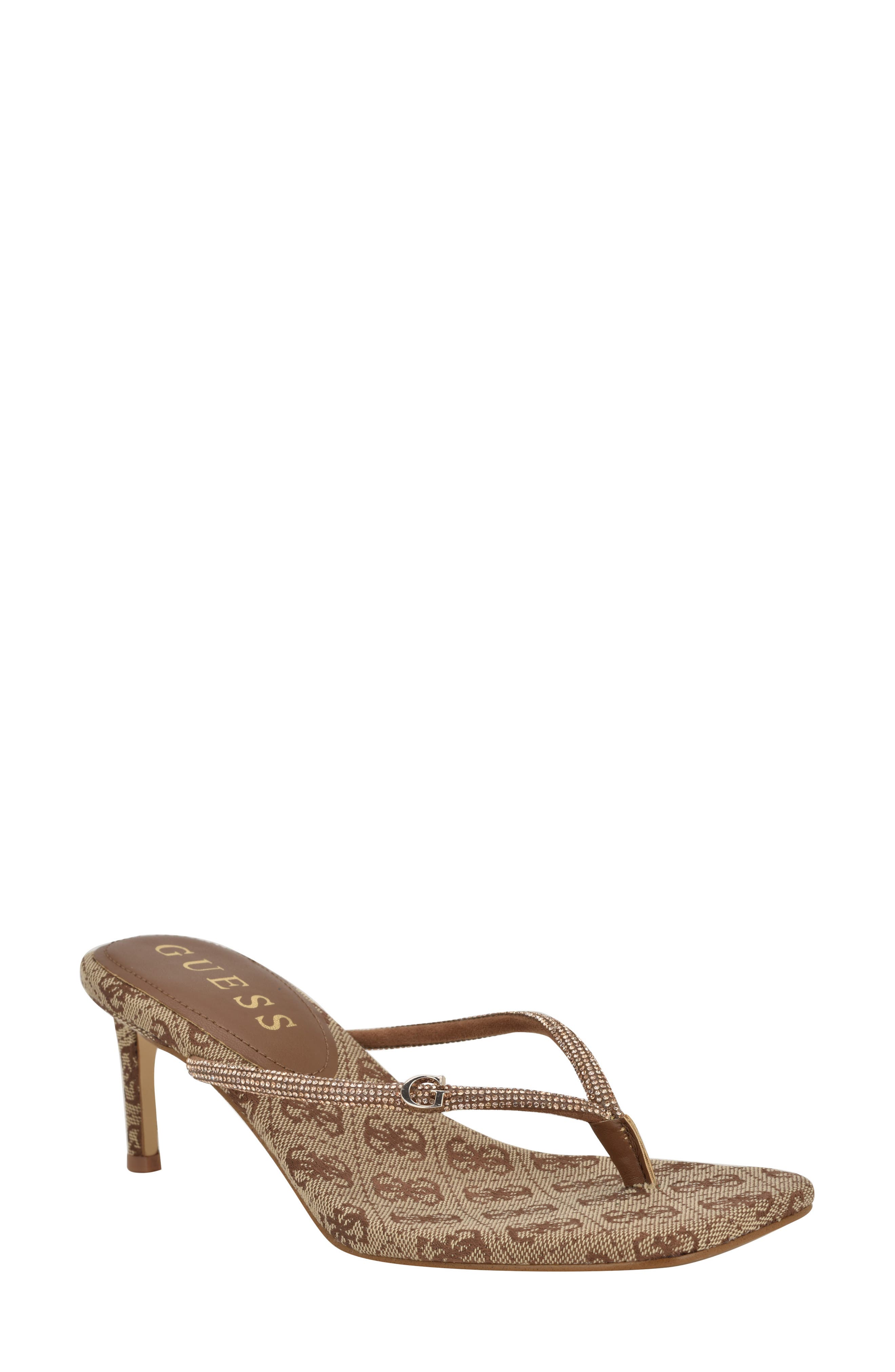 Crystal Embellished Sandal, Main, color, BROWN/ GOLD