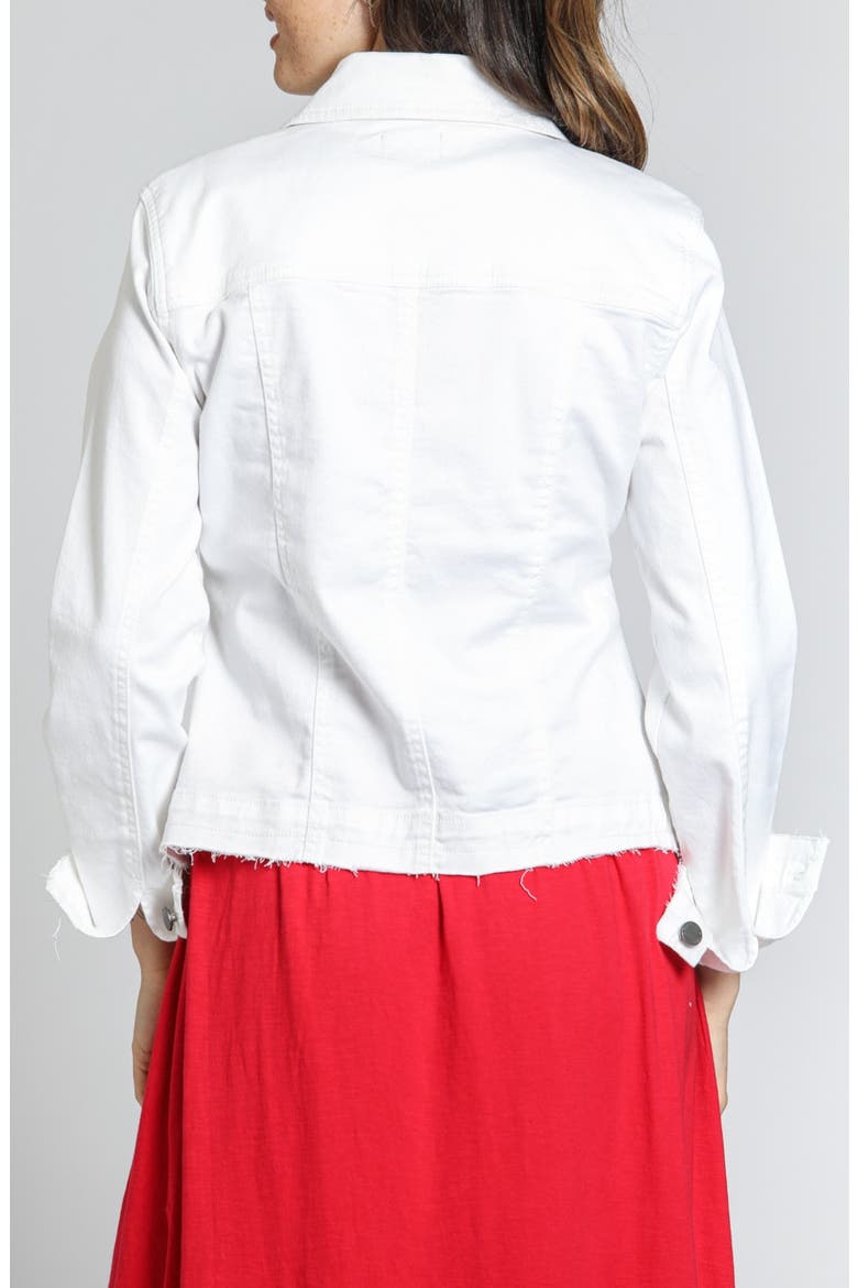 Frayed Denim Jacket, Alternate, color, WHITE