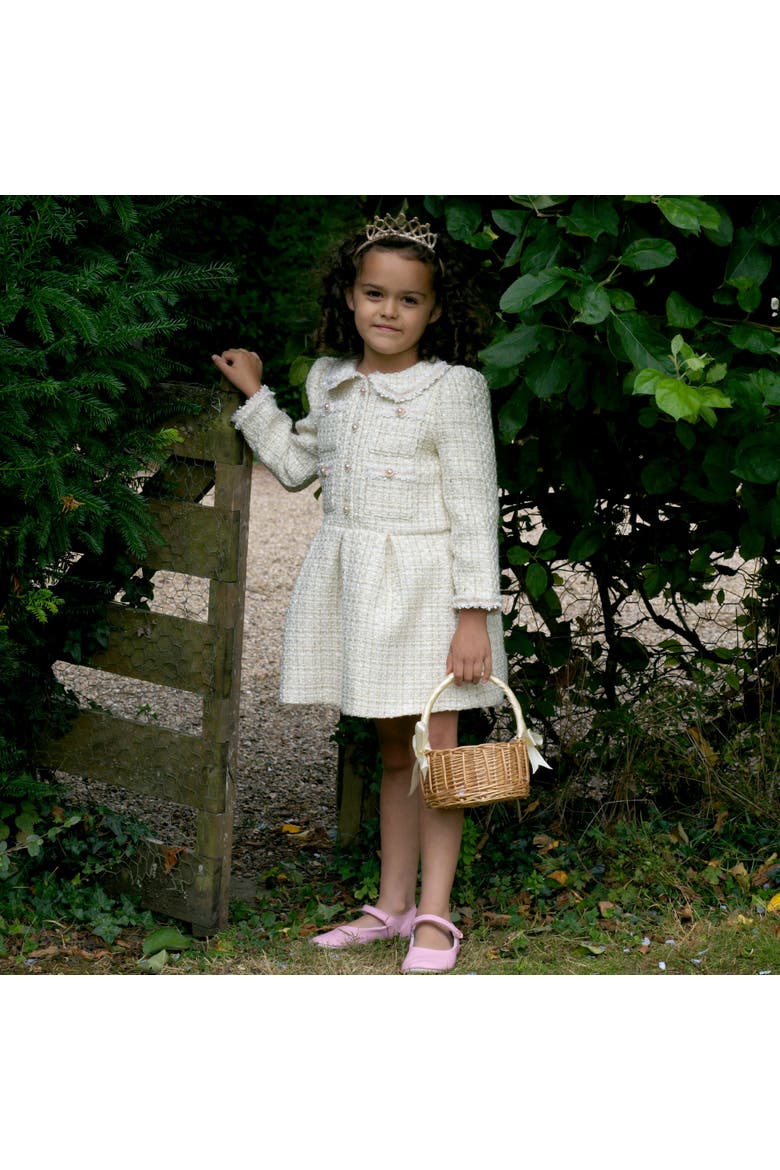 Tweed Dress, Alternate, color, Beige