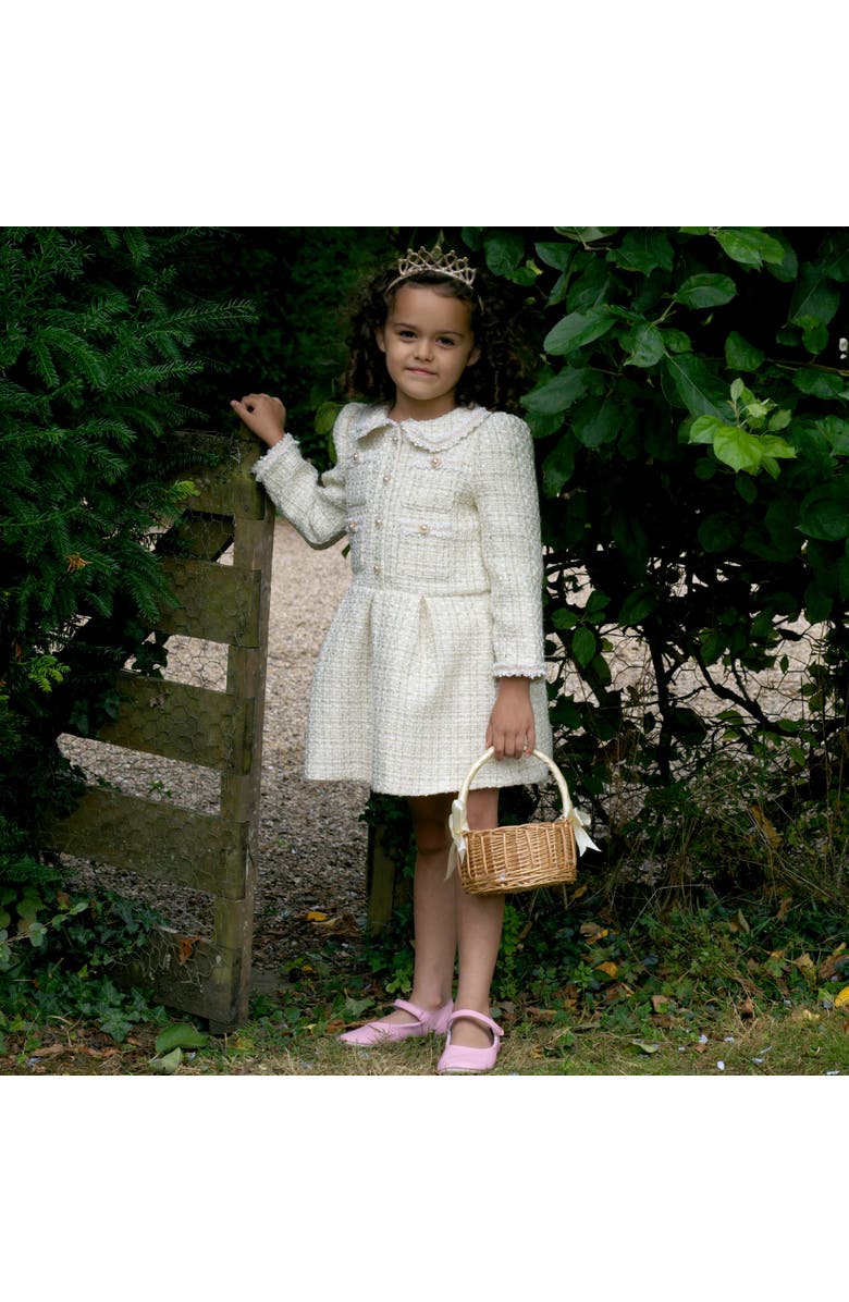 Rachel Riley Tweed Dress, Alternate, color, Beige