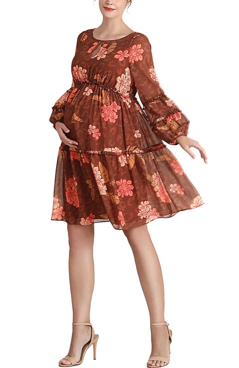 Abby Long Sleeve Maternity Babydoll Dress