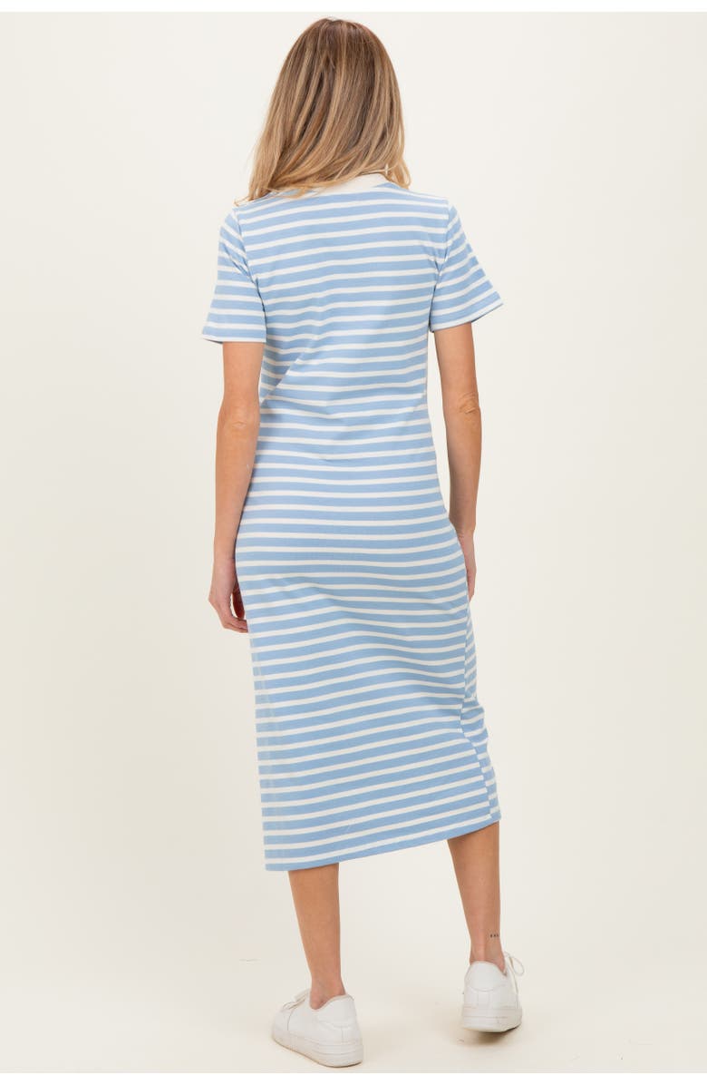 PinkBlush Striped Short Sleeve Midi Dress, Alternate, color, Light Blue