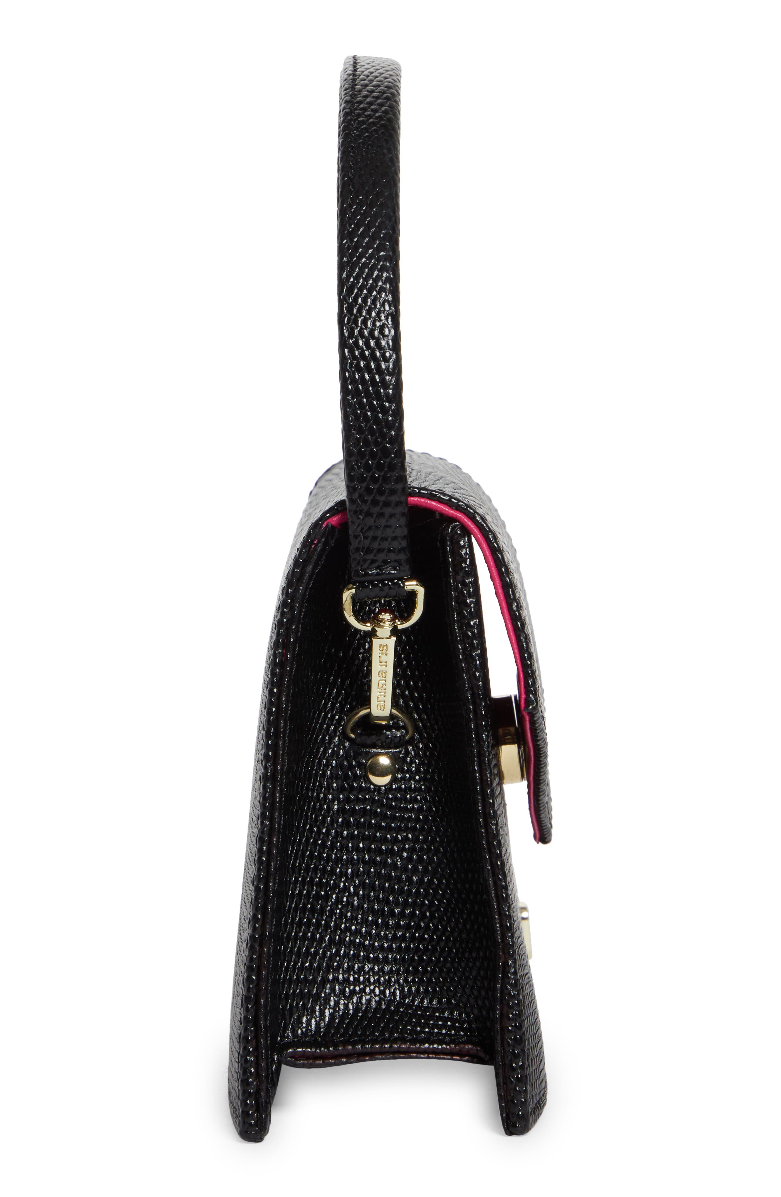 Anima Iris Zaza Lizard Embossed Leather Top Handle Bag, Alternate, color, 