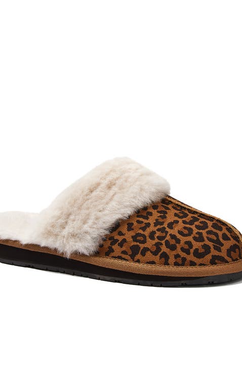 Suede Furry Lined Indoor Outdoor Slippers