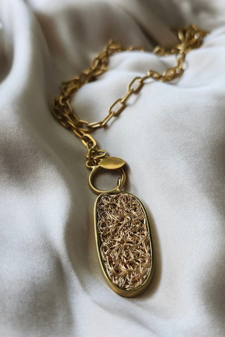 Element Pendant Long Necklace, Alternate, color, Gold