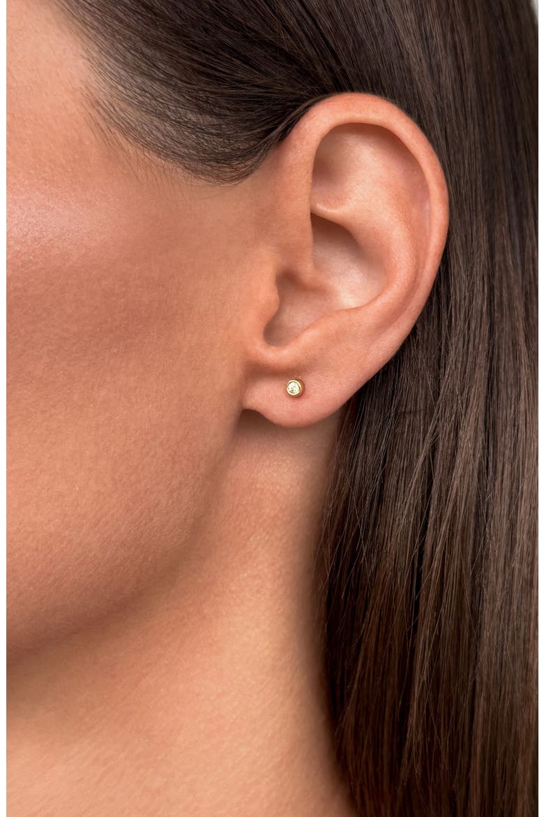 Natural Diamond Bezel Stud Earrings, Alternate, color, GOLD