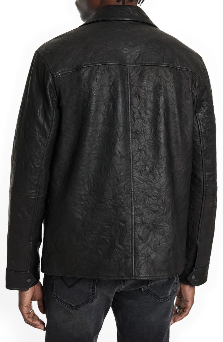 John Varvatos Crinkled Leather Jacket, Alternate, color, 