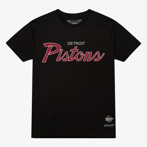 Men's Mitchell & Ness Black Detroit Pistons Vintage Wordmark T-Shirt