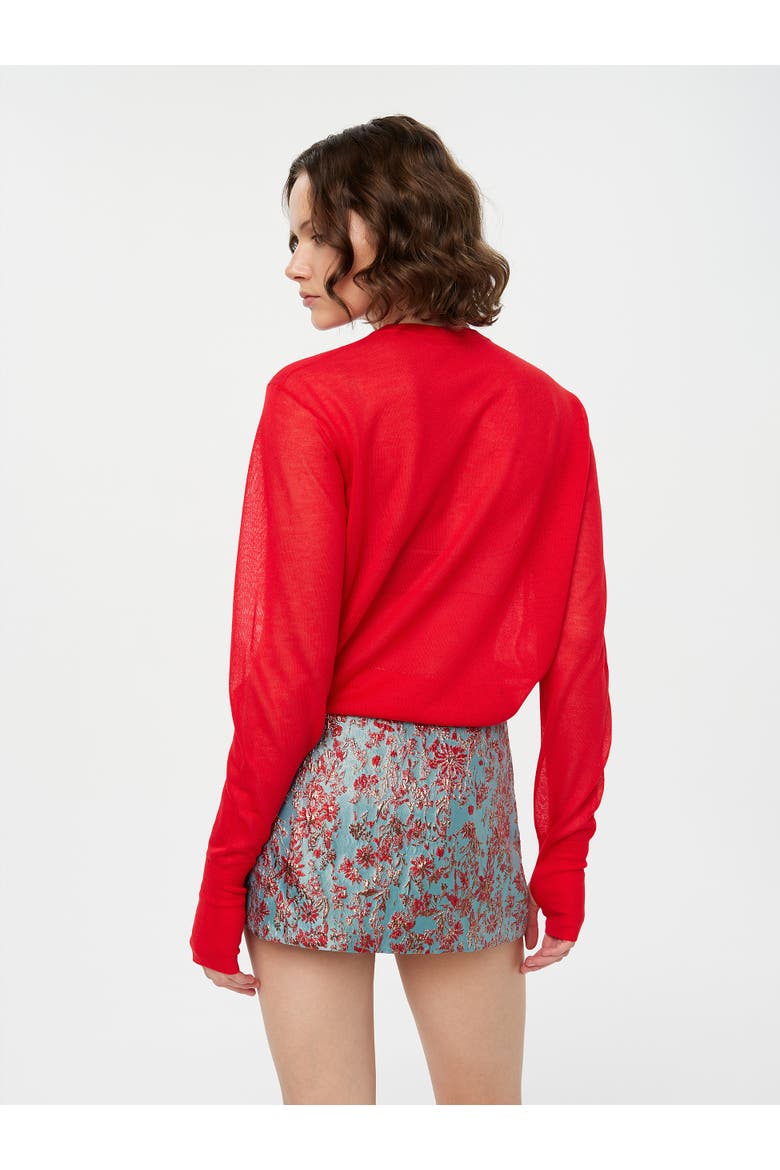 Sheer Cardigan, Alternate, color, Red