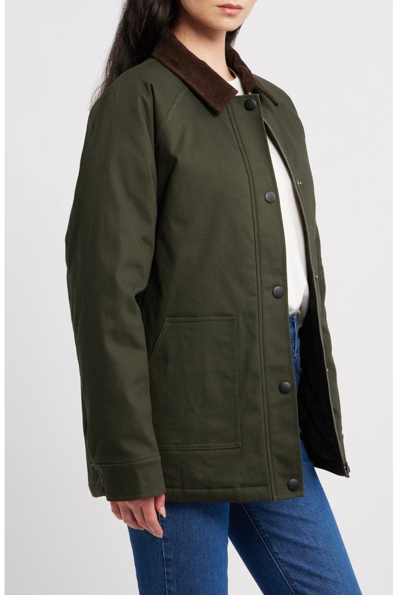 Stretch Cotton Twill Chore Coat, Alternate, color, DARK GREEN